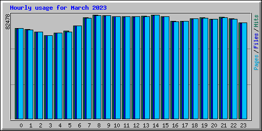 Hourly usage for March 2023